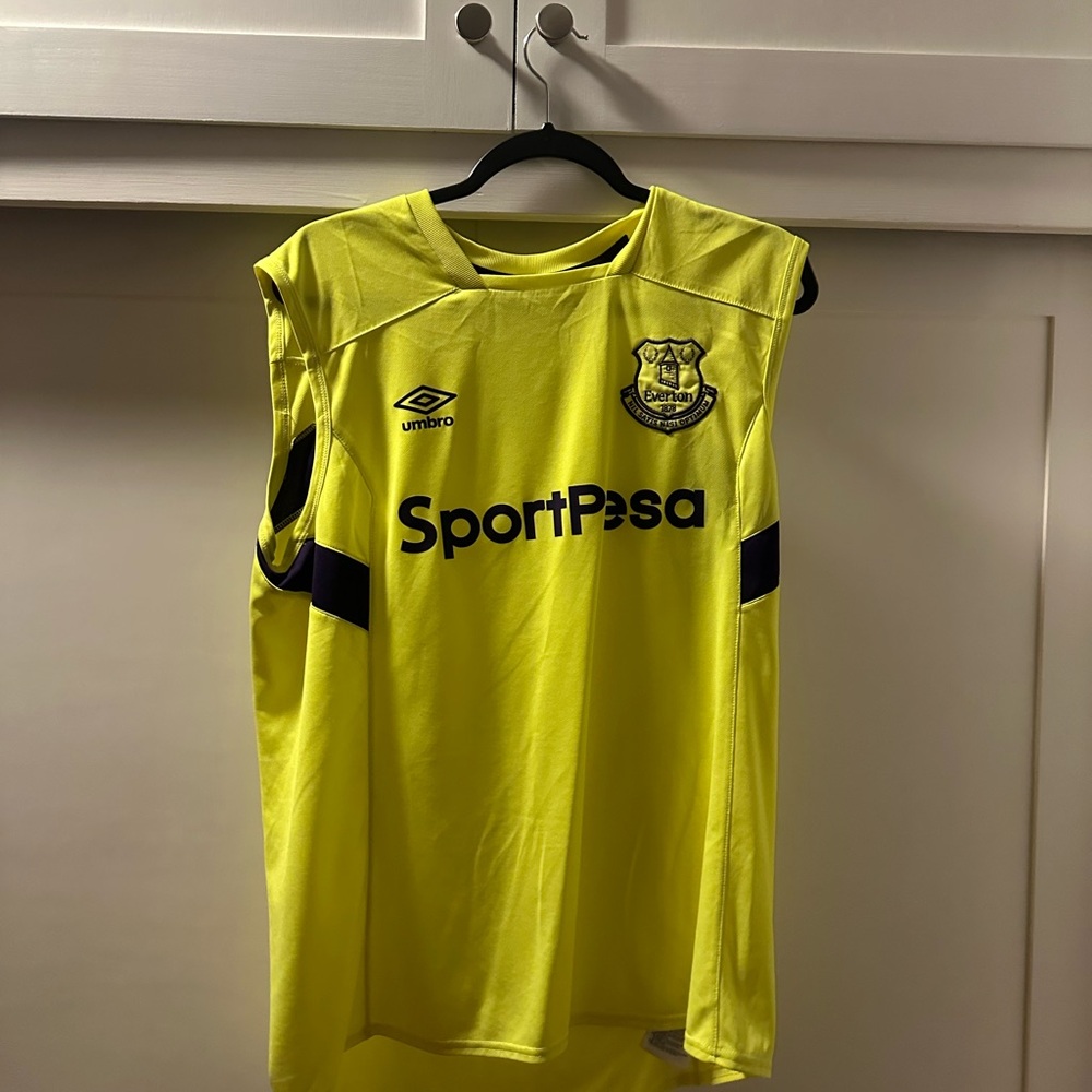 Umbro Everton Neon Yellow Soccer Jersey Sleeveless